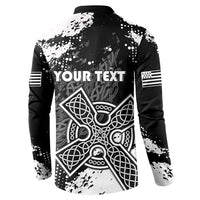 Personalized Brittany Celtic Cross Button Sweatshirt With Celtic Knotwork - Wonder Print Shop