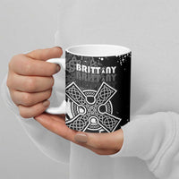 Personalized Brittany Celtic Cross Ceramic Mug With Celtic Knotwork - Wonder Print Shop