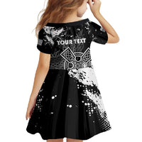 Personalized Brittany Celtic Cross Family Matching Short Sleeve Bodycon Dress and Hawaiian Shirt With Celtic Knotwork - Wonder Print Shop