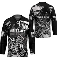 Personalized Brittany Celtic Cross Hockey Jersey With Celtic Knotwork - Wonder Print Shop
