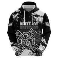Personalized Brittany Celtic Cross Hoodie With Celtic Knotwork - Wonder Print Shop