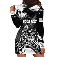 Personalized Brittany Celtic Cross Hoodie Dress With Celtic Knotwork - Wonder Print Shop