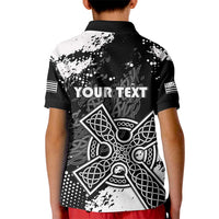 Personalized Brittany Celtic Cross Kid Polo Shirt With Celtic Knotwork - Wonder Print Shop