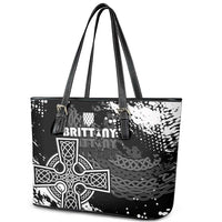 Brittany Celtic Cross Leather Tote Bag With Celtic Knotwork - Wonder Print Shop