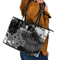 Brittany Celtic Cross Leather Tote Bag With Celtic Knotwork - Wonder Print Shop
