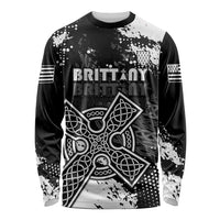 Personalized Brittany Celtic Cross Long Sleeve Shirt With Celtic Knotwork - Wonder Print Shop