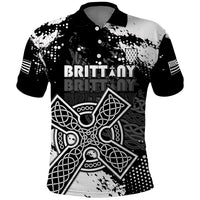 Personalized Brittany Celtic Cross Polo Shirt With Celtic Knotwork - Wonder Print Shop