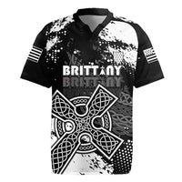 Personalized Brittany Celtic Cross Rugby Jersey With Celtic Knotwork - Wonder Print Shop