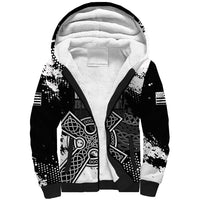 Personalized Brittany Celtic Cross Sherpa Hoodie With Celtic Knotwork - Wonder Print Shop