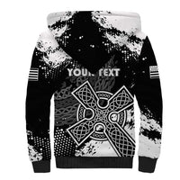 Personalized Brittany Celtic Cross Sherpa Hoodie With Celtic Knotwork - Wonder Print Shop