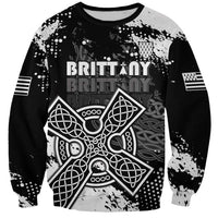 Personalized Brittany Celtic Cross Sweatshirt With Celtic Knotwork - Wonder Print Shop