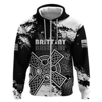Personalized Brittany Celtic Cross Zip Hoodie With Celtic Knotwork - Wonder Print Shop