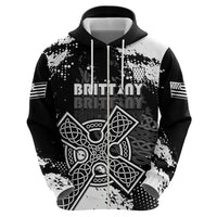 Personalized Brittany Celtic Cross Zip Hoodie With Celtic Knotwork - Wonder Print Shop
