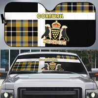 Cornwall Auto Sun Shade Coat Of Arms - Cornish Tartan - Wonder Print Shop