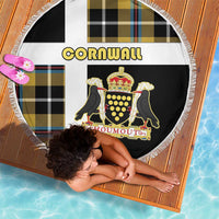Cornwall Beach Blanket Coat Of Arms - Cornish Tartan - Wonder Print Shop