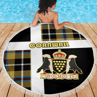 Cornwall Beach Blanket Coat Of Arms - Cornish Tartan - Wonder Print Shop