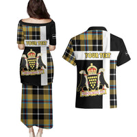 Personalized Cornwall Couples Matching Puletasi and Hawaiian Shirt Coat Of Arms - Cornish Tartan - Wonder Print Shop