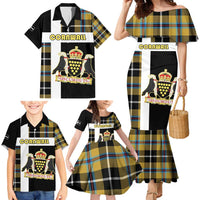Personalized Cornwall Family Matching Mermaid Dress and Hawaiian Shirt Coat Of Arms - Cornish Tartan - Wonder Print Shop