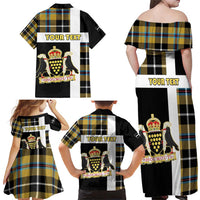 Personalized Cornwall Family Matching Off Shoulder Maxi Dress and Hawaiian Shirt Coat Of Arms - Cornish Tartan - Wonder Print Shop
