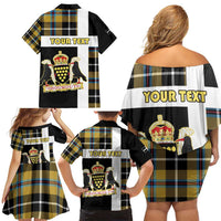 Personalized Cornwall Family Matching Off Shoulder Short Dress and Hawaiian Shirt Coat Of Arms - Cornish Tartan - Wonder Print Shop