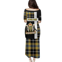 Personalized Cornwall Family Matching Puletasi and Hawaiian Shirt Coat Of Arms - Cornish Tartan - Wonder Print Shop