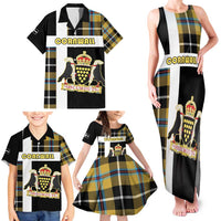 Personalized Cornwall Family Matching Tank Maxi Dress and Hawaiian Shirt Coat Of Arms - Cornish Tartan - Wonder Print Shop