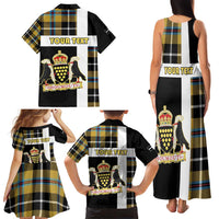 Personalized Cornwall Family Matching Tank Maxi Dress and Hawaiian Shirt Coat Of Arms - Cornish Tartan - Wonder Print Shop
