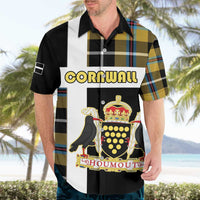 Personalized Cornwall Hawaiian Shirt Coat Of Arms - Cornish Tartan - Wonder Print Shop