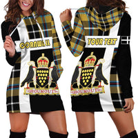 Personalized Cornwall Hoodie Dress Coat Of Arms - Cornish Tartan - Wonder Print Shop