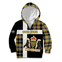 Personalized Cornwall Kid Hoodie Coat Of Arms - Cornish Tartan - Wonder Print Shop