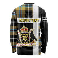 Personalized Cornwall Long Sleeve Shirt Coat Of Arms - Cornish Tartan - Wonder Print Shop