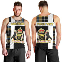 Personalized Cornwall Men Tank Top Coat Of Arms - Cornish Tartan - Wonder Print Shop