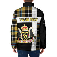 Personalized Cornwall Padded Jacket Coat Of Arms - Cornish Tartan - Wonder Print Shop
