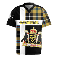 Personalized Cornwall Rugby Jersey Coat Of Arms - Cornish Tartan - Wonder Print Shop