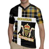 Personalized Cornwall Rugby Jersey Coat Of Arms - Cornish Tartan - Wonder Print Shop