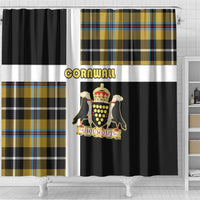 Cornwall Shower Curtain Coat Of Arms - Cornish Tartan - Wonder Print Shop