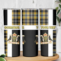 Personalized Cornwall Skinny Tumbler Coat Of Arms - Cornish Tartan - Wonder Print Shop