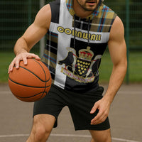 Personalized Cornwall Sleeveless Hoodie Coat Of Arms - Cornish Tartan - Wonder Print Shop