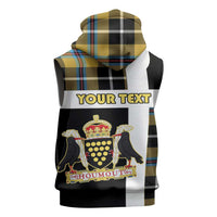 Personalized Cornwall Sleeveless Zip Hoodie Coat Of Arms - Cornish Tartan - Wonder Print Shop