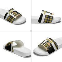 Cornwall Slide Sandals Coat Of Arms - Cornish Tartan - Wonder Print Shop