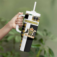 Personalized Cornwall Tumbler With Handle Coat Of Arms - Cornish Tartan - Wonder Print Shop