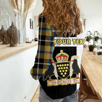 Personalized Cornwall Women Casual Shirt Coat Of Arms - Cornish Tartan - Wonder Print Shop