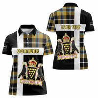Personalized Cornwall Women Polo Shirt Coat Of Arms - Cornish Tartan - Wonder Print Shop