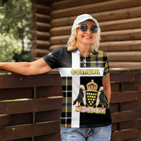 Personalized Cornwall Women Polo Shirt Coat Of Arms - Cornish Tartan - Wonder Print Shop