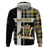 Personalized Cornwall Zip Hoodie Coat Of Arms - Cornish Tartan - Wonder Print Shop