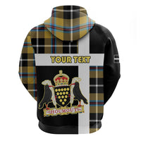 Personalized Cornwall Zip Hoodie Coat Of Arms - Cornish Tartan - Wonder Print Shop