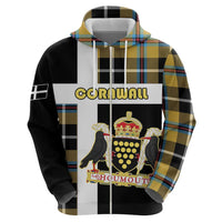 Personalized Cornwall Zip Hoodie Coat Of Arms - Cornish Tartan - Wonder Print Shop