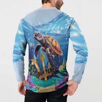 Personalised Barbados Sea Turtle Button Sweatshirt Ocean Style - Wonder Print Shop