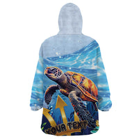 Personalised Barbados Sea Turtle Wearable Blanket Hoodie Ocean Style - Wonder Print Shop