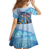 Personalised Barbados Flying Fish Family Matching Summer Maxi Dress and Hawaiian Shirt Ocean Style - Wonder Print Shop